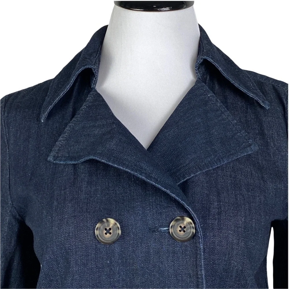 Old Navy‎ Double Breasted Double Collar Buckle Jean Jacket Women's S Blue Denim